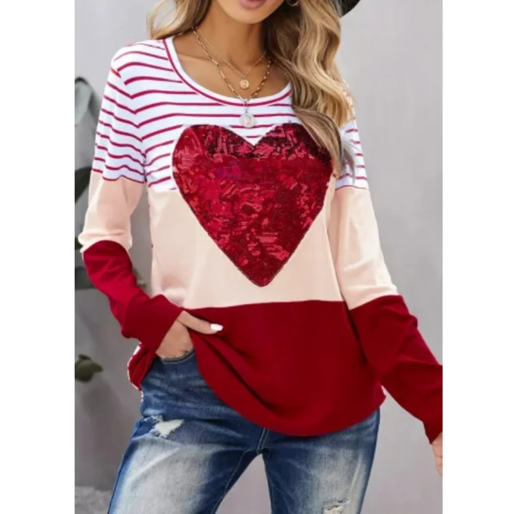 ♥️New boutique Red sequins heart top - Picture 1 of 9